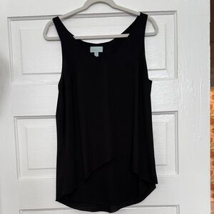 Veronica M Black Sleeveless Layered Tank Top